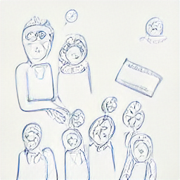 Sketch illustration: Retail employee helping customer in a modern Lugano home goods store. Friendly interaction, showcasing home decor items. Job opportunity at Manor SA.