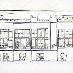 Sketch illustration of a retail apprentice working in a modern Lidl store in Castione, Switzerland. The image depicts a friendly and helpful work environment, highlighting the daily tasks of a retail apprentice. Lidl apprenticeship opportunity in Castione.