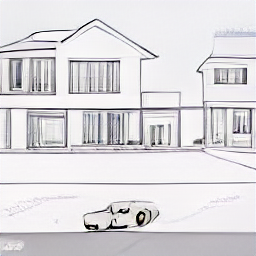 A sketch depicting a smiling housekeeper cleaning a modern home in Pfäffikon, Switzerland. She's using modern cleaning supplies. A car is visible in the background, highlighting the commute aspect of the job. House cleaner, Pfäffikon SZ, cleaning job, Switzerland.