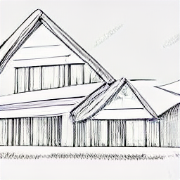 ** "Bauspengler at work: Sketch-style illustration showcasing a Bauspengler installing metal roofing and lightning protection on a modern building. This image represents the skills and responsibilities of a Bauspengler in the construction industry."