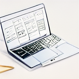 "Sketch illustration of a modern SAP HCM Payroll Consultant working remotely on a laptop, showcasing elements of SAP software and a comfortable home office setup. The image depicts the profession of a SAP HCM Payroll Consultant in a contemporary setting."