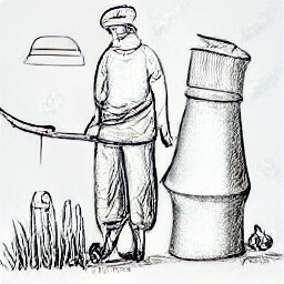 "Gardener working in a beautiful garden, using gardening tools like shears and a watering can. Sketch style illustration depicting a modern gardening job, perfect for those who enjoy outdoor work and taking care of plants. #gardener #gardening #gardenjobs #outdoorwork #landscaping #hadlikon #zurich"