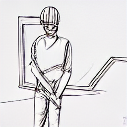 "Window fitter and sealant professional at work. Sketch style illustration of a construction worker installing a window and applying sealant, showcasing modern window fitting techniques. Ideal for construction jobs and building trades."
