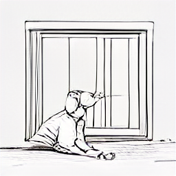 "Posatore di serramenti al lavoro su un cantiere moderno. Illustrazione in stile schizzo di un professionista che installa un nuovo serramento, utilizzando utensili e dispositivi di sicurezza. L'immagine rappresenta la professione di posatore di serramenti e l'installazione di finestre e porte."