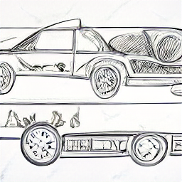 "Automobil-Mechatroniker/Diagnostiker working on a car in a modern garage. Sketch style illustration depicting auto repair, diagnostics, and technology. Find your next career opportunity in the automotive industry."
