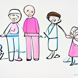 "Tagesmutter caring for children, Sketch style illustration of a babysitter or Tagesmutter playing with two children in a modern home. Find a fulfilling job as a Tagesmutter in Langenthal, Switzerland."