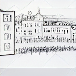 "A sketch-style illustration depicting a modern fundraiser in Bellinzona, Switzerland. The image shows a friendly individual interacting with people at an information booth, promoting a cause with brochures and a microphone, conveying the essence of fundraising and communication in a contemporary setting."