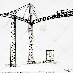 "Crane operator at work on a modern construction site. Sketch-style illustration depicting a crane operator in the cabin of a tower crane, lifting building materials. Ideal for illustrating job postings for Kranführer/in or construction related careers."