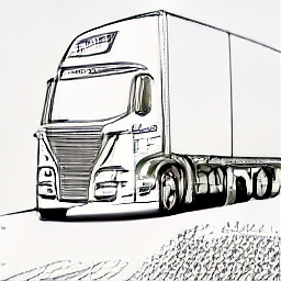 ** "Refrigerated Truck Driver in Lausanne, Switzerland. Sketch style illustration depicting a modern-day truck driver delivering goods in a refrigerated truck. Ideal job for experienced professionals seeking a challenging role in logistics and transportation."