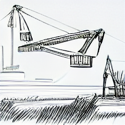 "Crane operator at a modern construction site, showcasing the profession of Kranführer/in. Sketch style illustration depicting a crane operator skillfully maneuvering a crane, highlighting the importance of this role in construction."