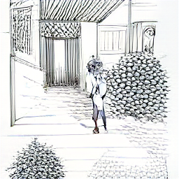 ** "Tiler working on a wall in Locarno, Switzerland. Sketch style illustration showcasing a professional tiler using tools and materials in a contemporary setting. Find tile laying jobs in Locarno."