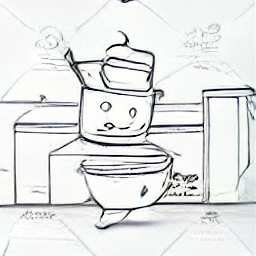 "Chef cooking in a modern restaurant kitchen, sketch style illustration. A chef prepares food with culinary tools in a busy environment. Find a chef job in a restaurant."