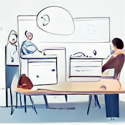 "Customer support representative working from home in Basel, Switzerland. Illustration depicts a person using a laptop and headphones, with email and chat interfaces open, showcasing the modern aspects of remote customer service roles."