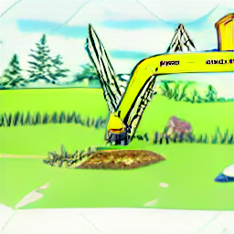 "Costruttore di Giardini: Illustrazione in stile schizzo di un giardiniere esperto che utilizza un piccolo escavatore per costruire un giardino moderno. L'immagine mostra la professionalità e l'abilità richiesta in questo lavoro, evidenziando attrezzi, piante e design del paesaggio. Lavoro Giardiniere, Giardinaggio, Paesaggista, Lavori di Giardinaggio."