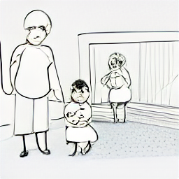 "Nanny job in Zurich: Sketch illustration of a friendly nanny playing with a child in a modern home. Care4Kids, a Zurich-based agency, is hiring nannies. Find part-time, full-time, or flexible nanny jobs in Zurich."