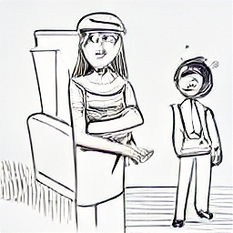 "Cleaning job in Horgen: Sketch illustration of a cleaner with cleaning supplies in a modern home. Find flexible part-time cleaning work in Horgen, Switzerland."