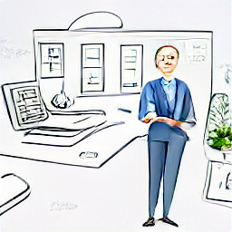 ** "Real Estate Agent Working from Home: Sketch-style illustration depicting a modern real estate agent utilizing technology and resources to manage properties, communicate with clients, and facilitate home sales. Part-time real estate consultant opportunity, work remotely, flexible hours, grow your career in the property industry."